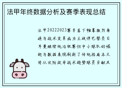 法甲年终数据分析及赛季表现总结